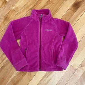 Columbia magenta pink fleece jacket XS